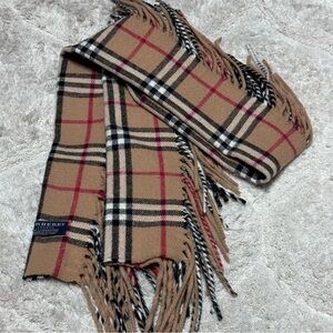 Authentic Burberry fringe cashmere scarf